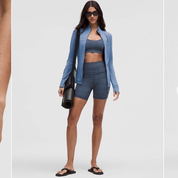 NWT Lululemon Align High-Rise Short 6" Glow Grid Washed Denim Multi size 14 - Picture 1 of 9